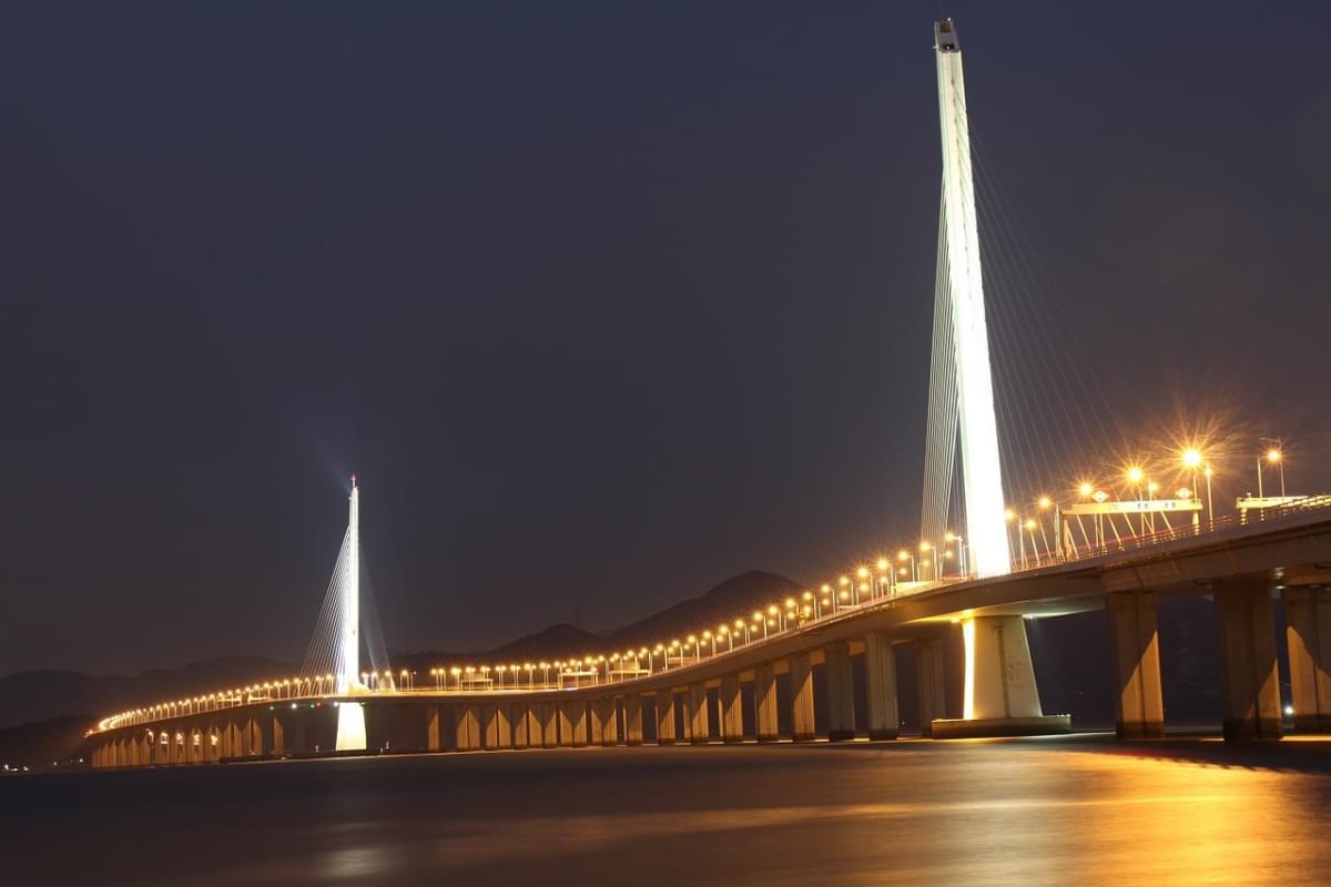 shenzhen china puente sobre la bahía